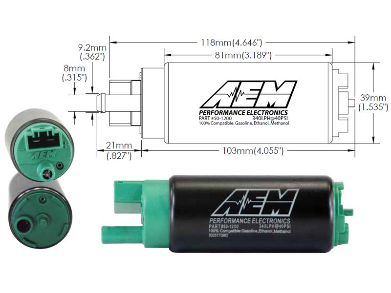 AEM fuel pump 320L E85 (in tank)