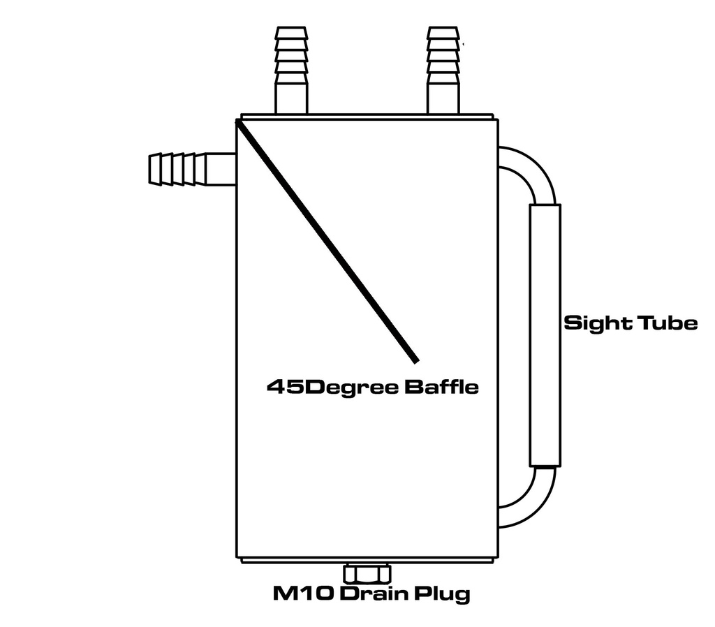 OBP Oil catch tank 1,0L (13mm Push on)
