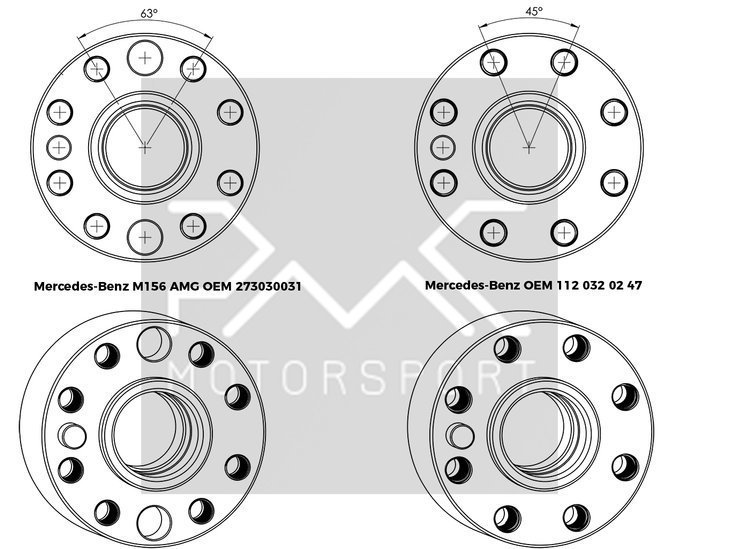 PMC RACE STAGE 2 Mercedes-Benz M156 - BMW M57 / E46 S54 M3 - 184mm / 7.25" (P)