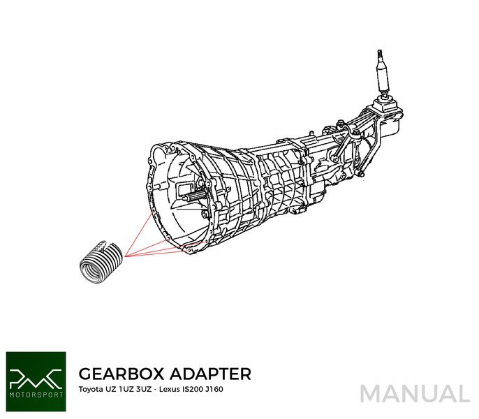 PMC Adapter Kit Toyota UZ - Toyota Altezza / Lexus IS200 J160 Aisin AZ6 (first gen.)