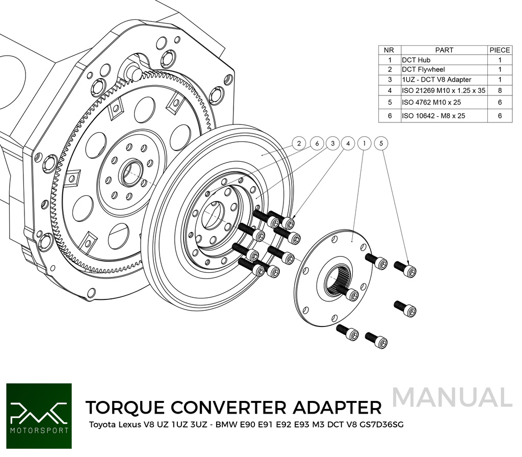 PMC Adapter Kit Toyota UZ - BMW DCT DKG Getrag GS7D36SG V8 (H)