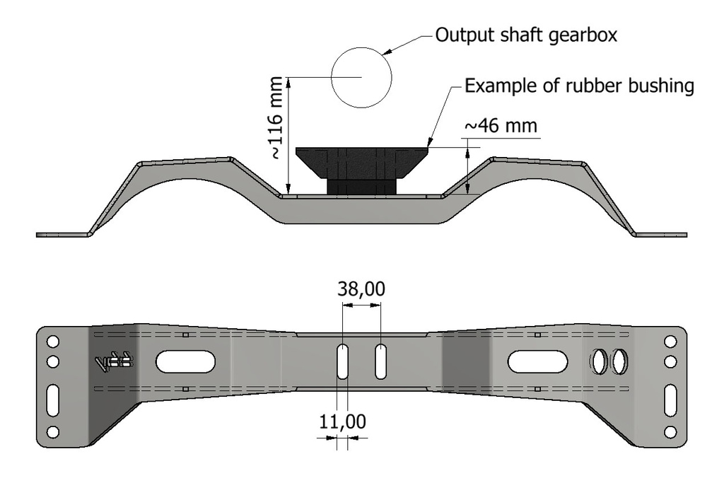 Gearbox mount GM T5/T56/4L60 - Volvo 240