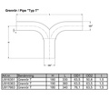 T-pipe 63,5x50,8 Stainless