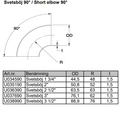 Short radius bent tube 3 inch Stainless (76mm)