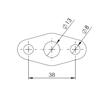 Oil inlet turbo flange CC 38mm Holset, Garret, KKK etc.