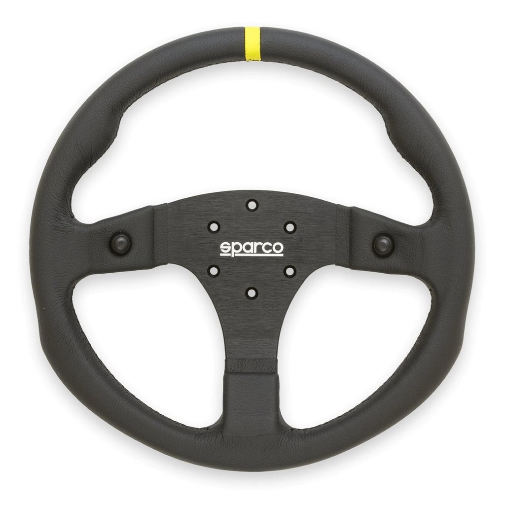 Sparco R350B Steering wheel Leather, With buttons
