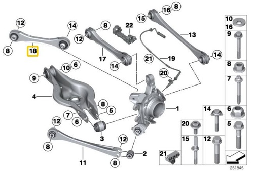 IRP Rear adjustable control arms BMW F2x, F3x