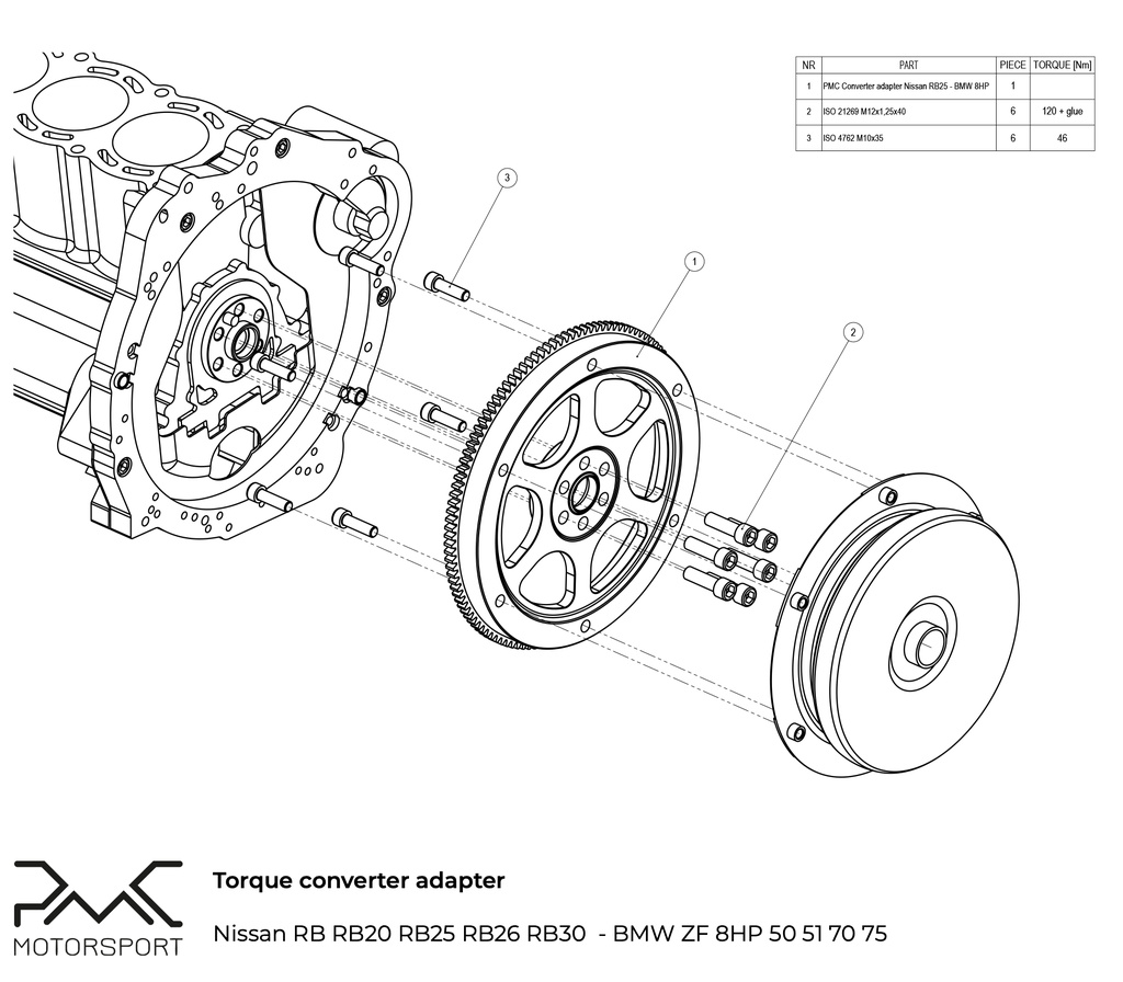Adapter Kit Nissan RB - BMW ZF 8HP 50 51 70 75
