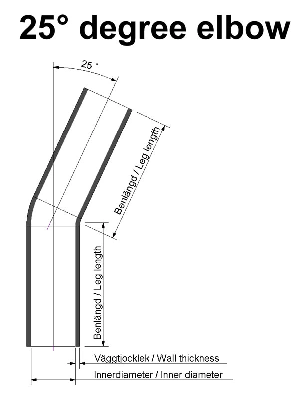 Silicone hose Black 25 Degree 1,875'' (48mm)