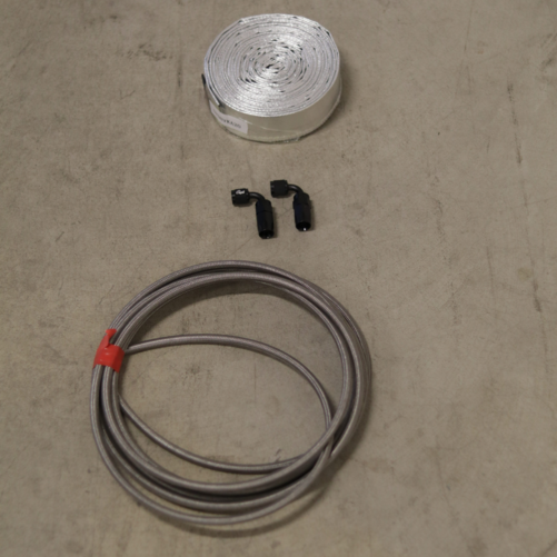 Oil in Kit Turbo 2 x 90 Degrees AN4 + Alu Heat Shield