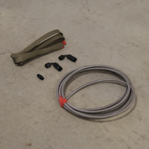 Holset Oil in Kit Turbo 2 x 90 Degrees AN4 + Heat protection sock