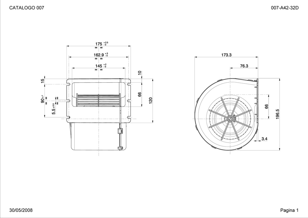 SPAL Radial fan 770 m³/h