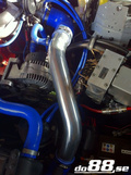 Volvo 7/940 Turbo Central connection pipe kit, blue hoses, standard throttle body