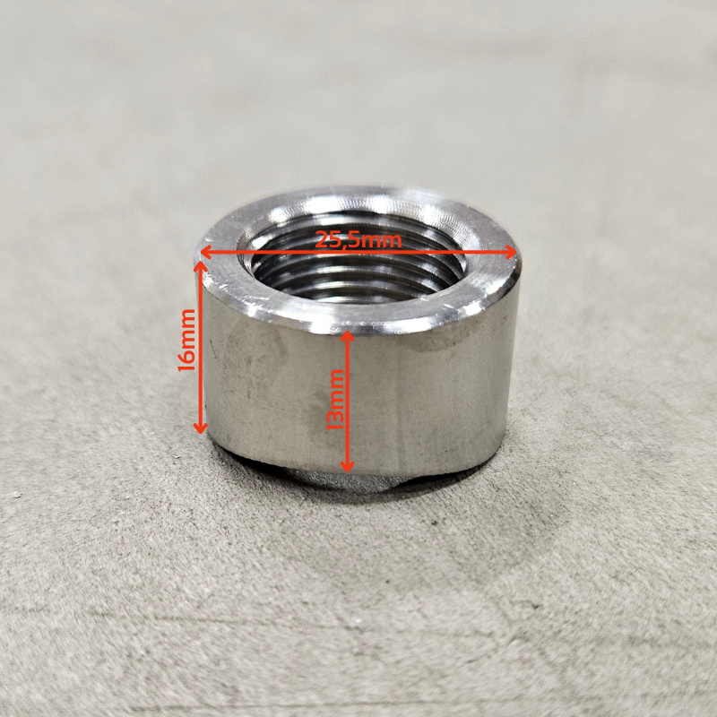 Curved lambda nut M18x1.5 Stainless steel