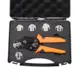 Universal crimping pliers with 6 replaceable jaws