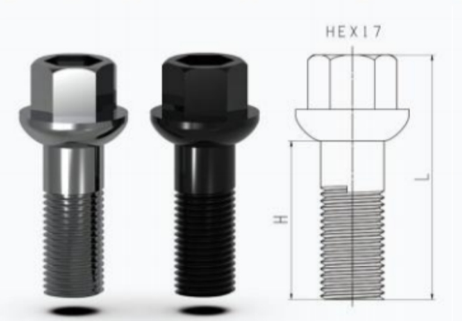 Wheel bolt Black M12x1,25