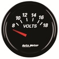 2-1/16" Voltmeter, 8-18v, Designer Black Ii