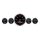 5 Pc. Gauge Kit, 3-3/8" & 2-1/16", Elec. Speedometer, Designer Black