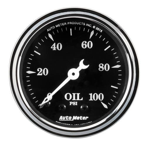 2-1/16" Oil Press, 100 Psi, Mech, Old Tyme Black