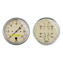 2 Pc. Gauge Kit, 5" Quad & Speedometer, 240-33 Ω, Antique Beige