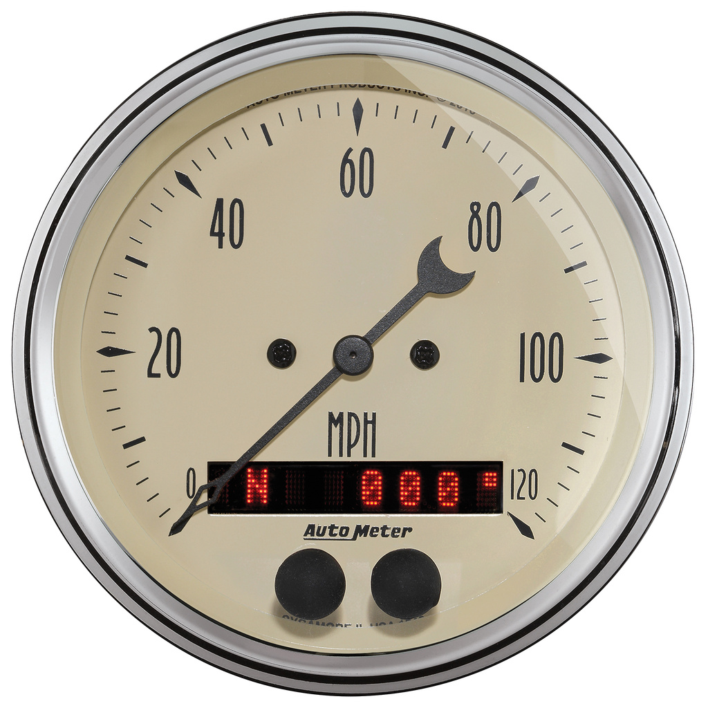 3-3/8" Gps Speedometer, 0-120 Mph, Antique Beige