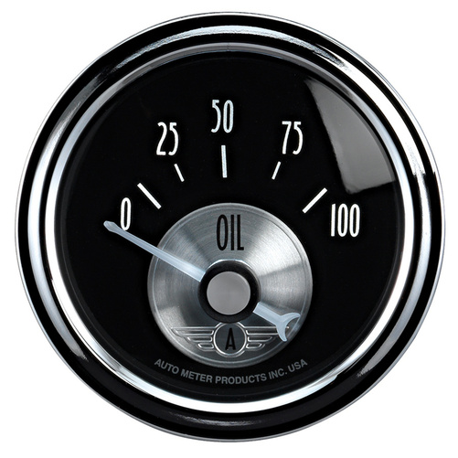 2-1/16" Oil Pressure, 0-100 Psi, Prestige Black Diamond