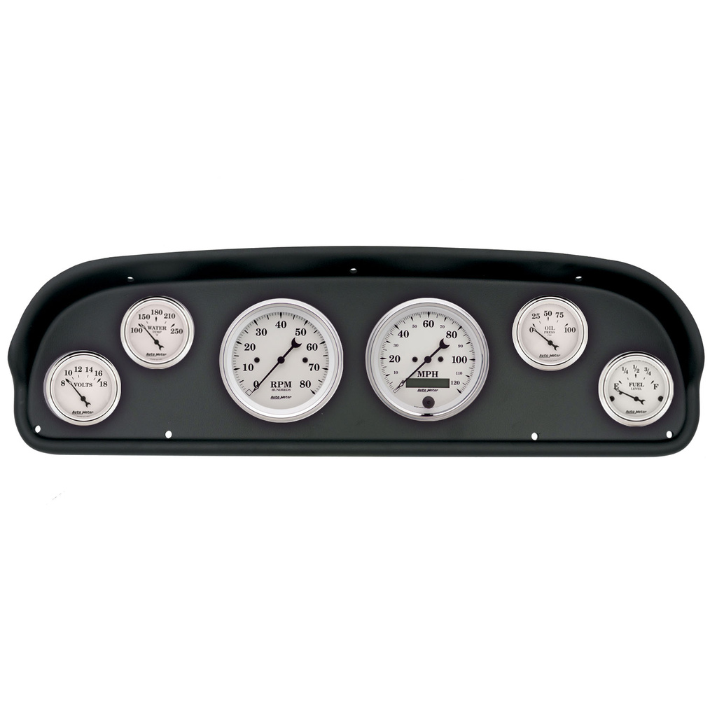 6 Gauge Direct-Fit Dash Kit, Ford F100 57-60, Old Tyme White
