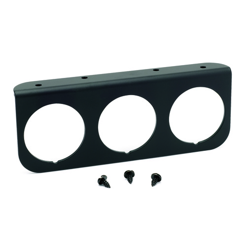 Gauge Mounting Panel, Triple, 2-1/16", Black, Aluminum