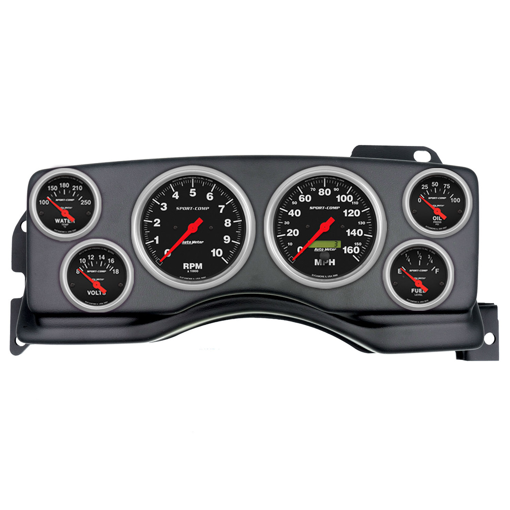 6 Gauge Direct-Fit Dash Kit, Ford Mustang 90-93, Sport-Comp