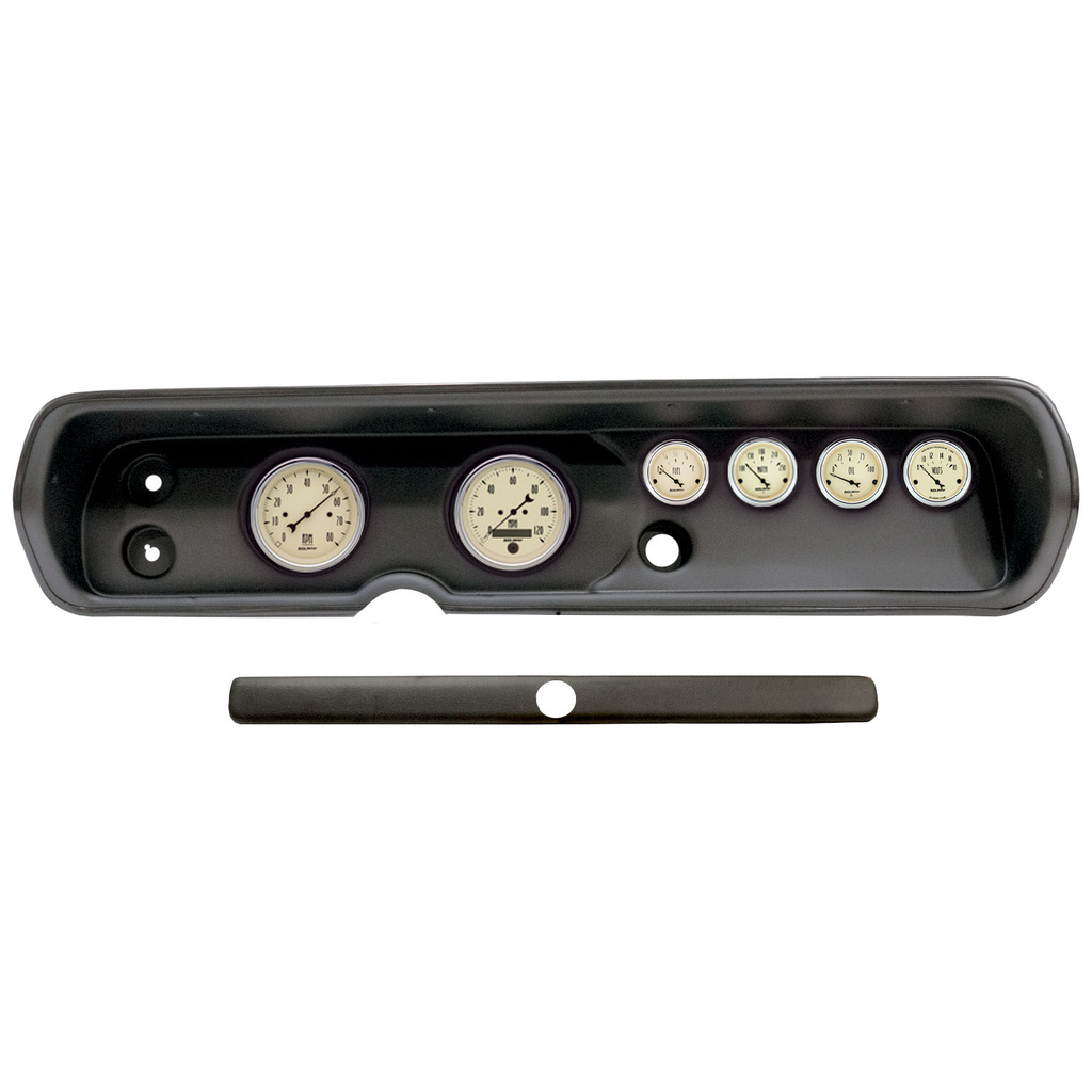 6 Gauge Direct-Fit Dash Kit, Chevy Chevell 64-65, Antique Beige