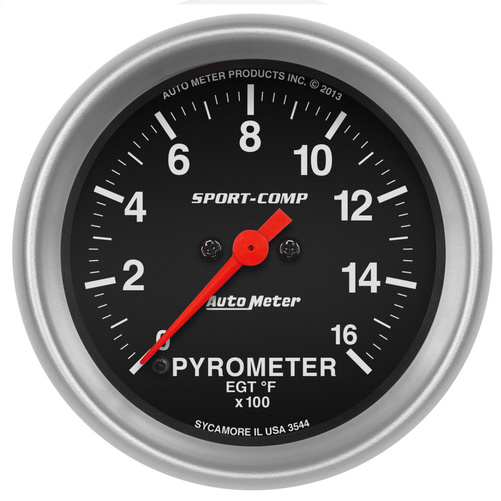 2-5/8" Pyrometer, 0-1600 °F, Sport-Comp