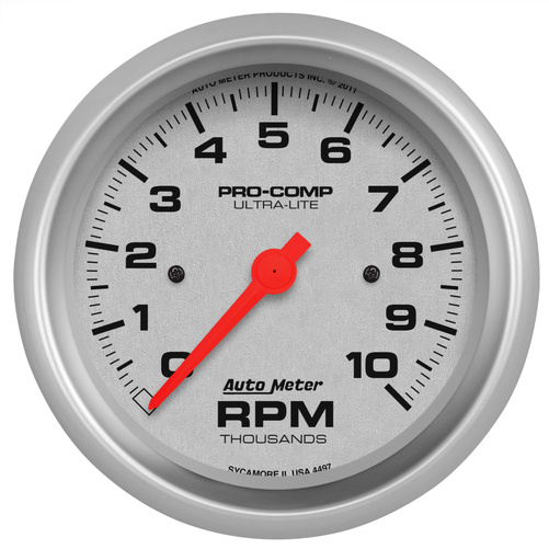 3-3/8" In-Dash Tachometer, 0-10,000 Rpm, Ultra-Lite