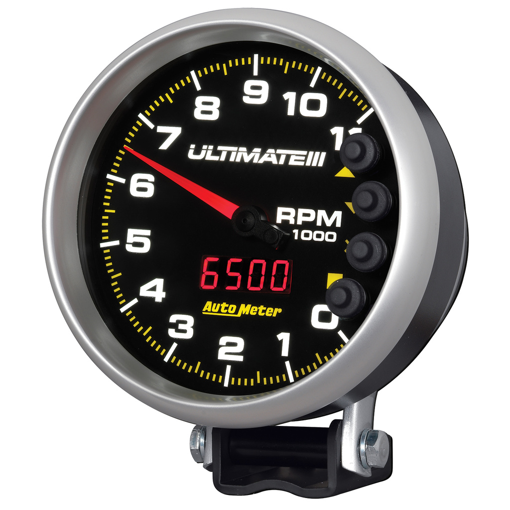 5" Tachometer, 0-11,000 Rpm, Pedestal, Ultimate Iii Playback, Black