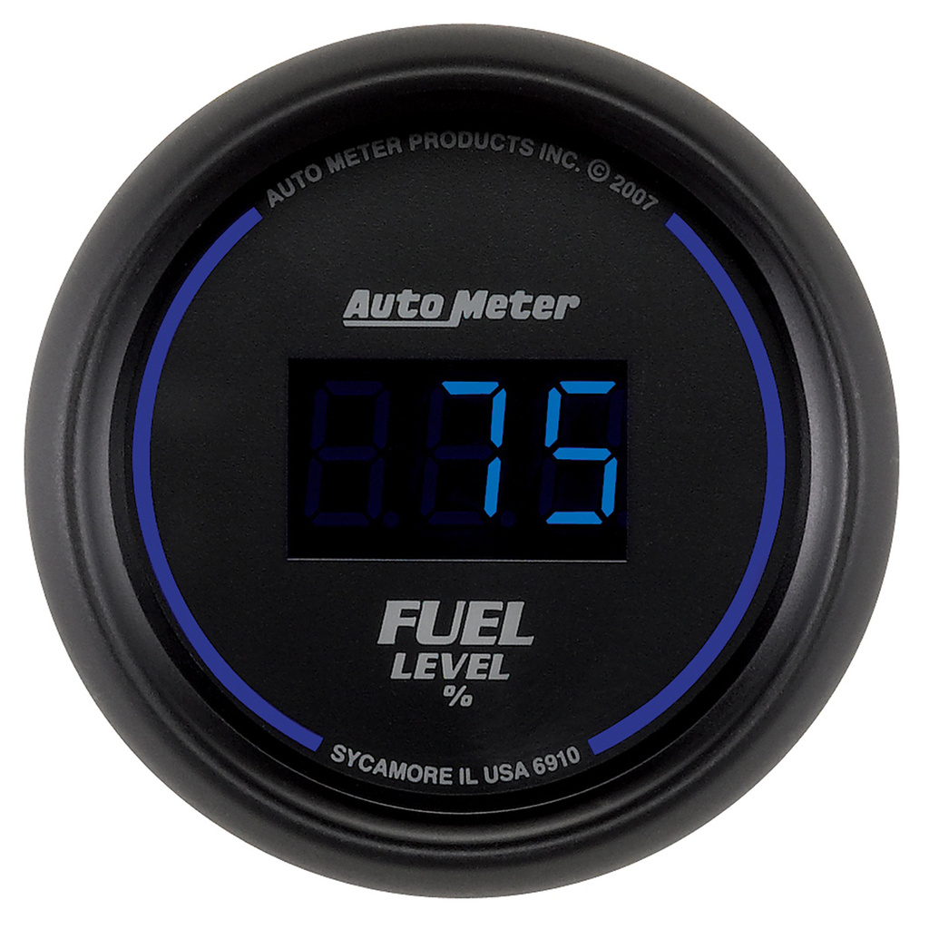 2-1/16" Fuel Level, Programmable 0-280 Ω, Digital Black