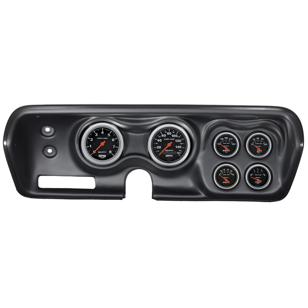 6 Gauge Direct-Fit Dash Kit, B-Body / Chrgr / Gtx / Road Runner / Sat 71-74, Sport-Comp