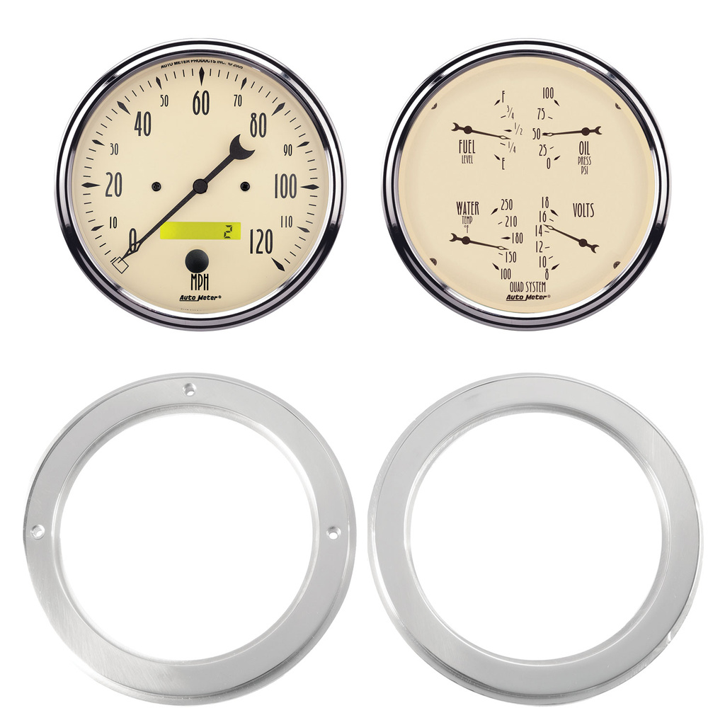 2 Gauge Direct Fit Dash Kit, Chevy Truck 54-55, 2 Gauge,  Antique Beige