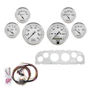 6 Gauge Direct-Fit Dash Kit, Chevy Truck 60-63, Old Tyme White