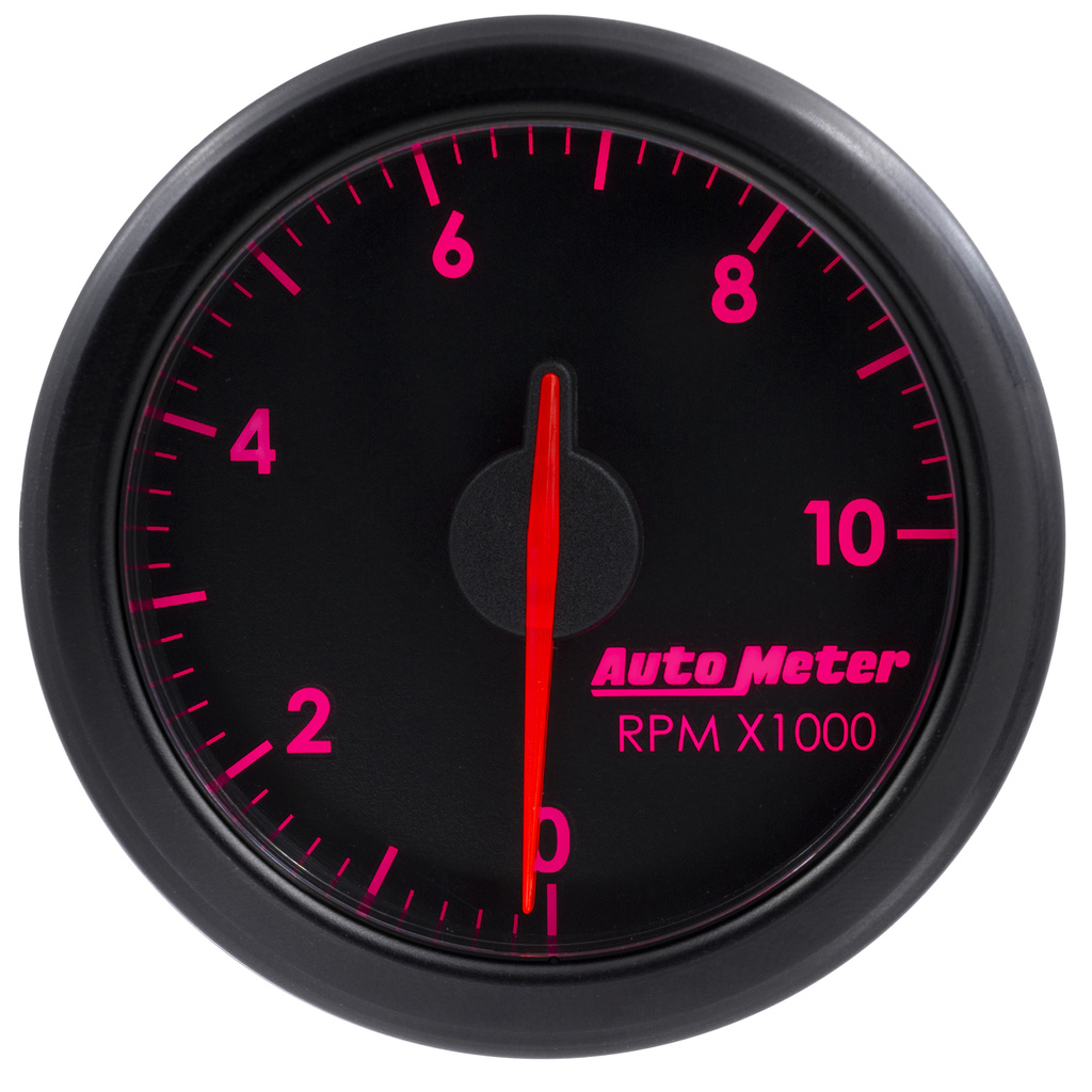 2-1/16" Tach, 0-10,000 Rpm, Airdrive, Black