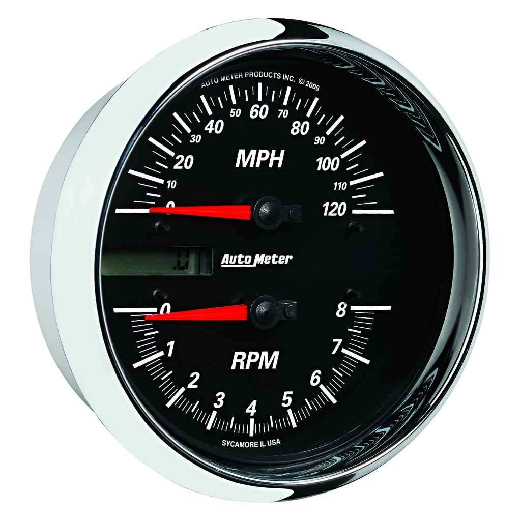 5" Direct Fit Tachometer/Speedometer Combo, 8k Rpm/120 Mph, Black, Pro-Cycle