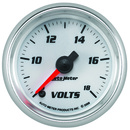 2-1/16" Voltmeter, 8-18v, White, Pro-Cycle