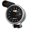 5" Tachometer, 0-10,000 Rpm, Pedestal W/ Ext. Shift-Lite, Chevy Gold Bowtie