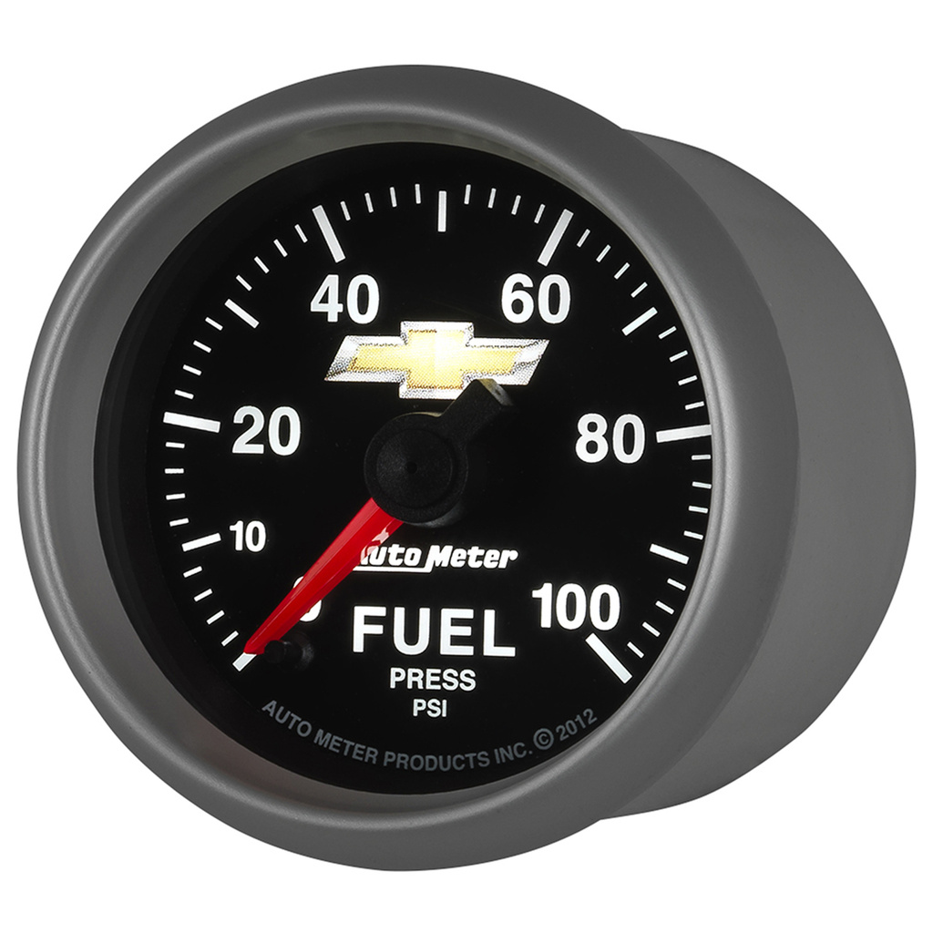 Fuel Press, 2-1/16", 100 Psi, Digital Stepper Motor, Chevy Gold Bowtie