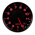 5" In-Dash Tachometer, 0-11,000 Rpm, Spek-Pro, Black/Black