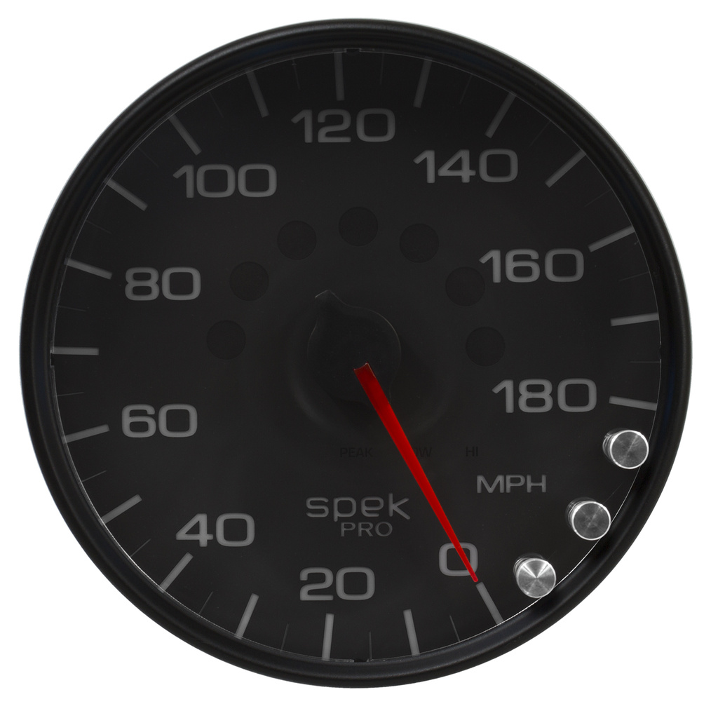 5" Speedometer, 0-180 Mph, Spek-Pro, Black/Black