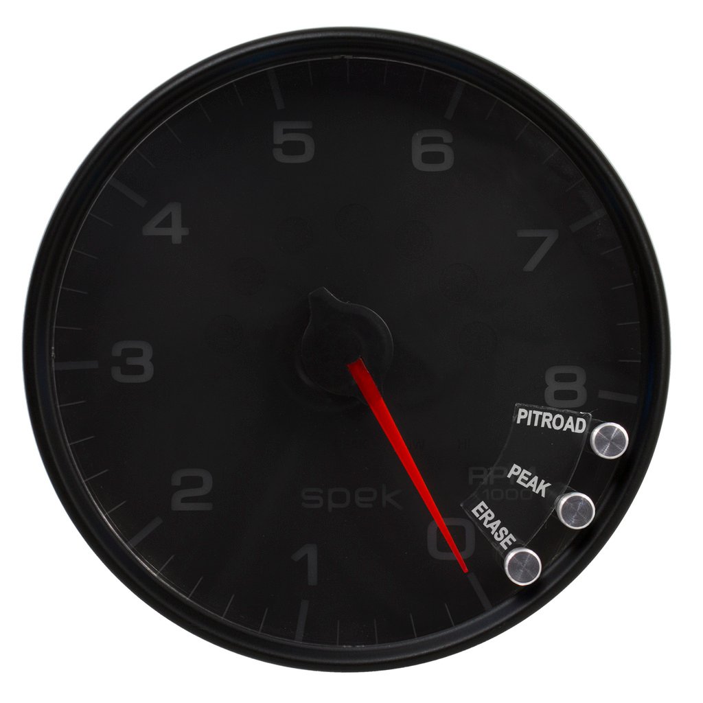 5" In-Dash Tachometer, 0-8,000 Rpm, Spek-Pro, Black/Black