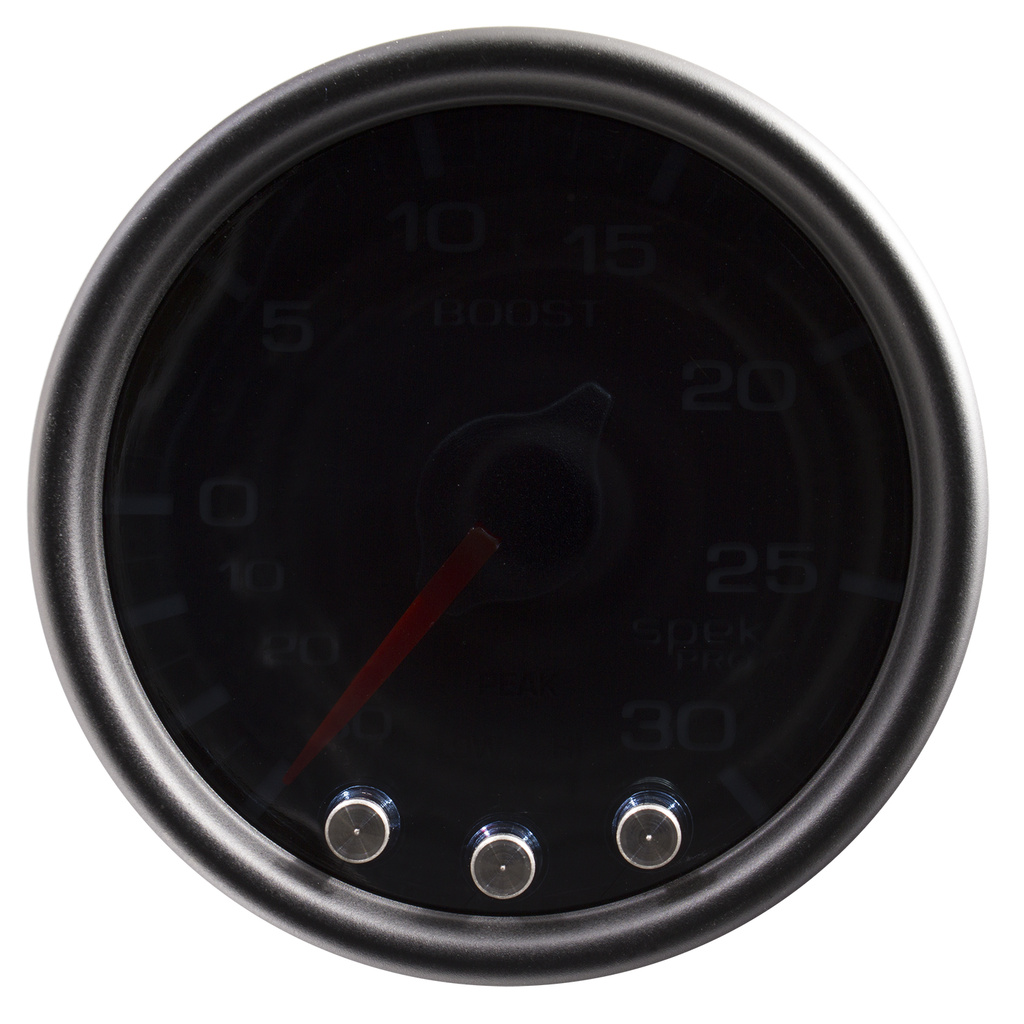 2-1/16" Boost/Vacuum, 30 In Hg/30 Psi, Spek-Pro, Black/Black
