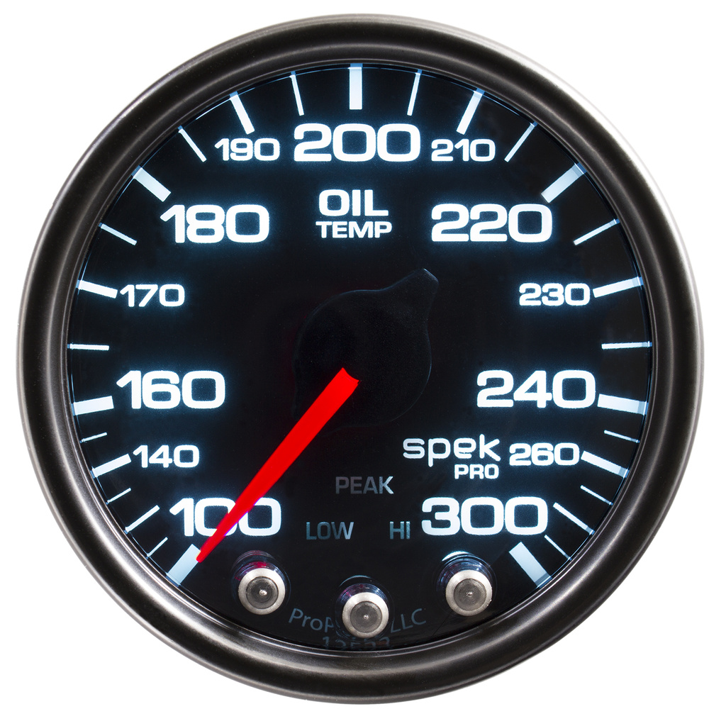 2-1/16" Oil Temperature, 100-300 °F, Spek-Pro, Black/Black
