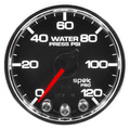 2-1/16" Water Pressure, 0-120 Psi, Spek-Pro, Black/Chrome