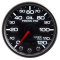 2-1/16" Oil Pressure, 0-120 Psi, Spek-Pro, Black/Black