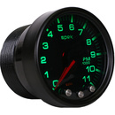2-1/16" In-Dash Tachometer, 0-11,000 Rpm, Spek-Pro, Black/Black